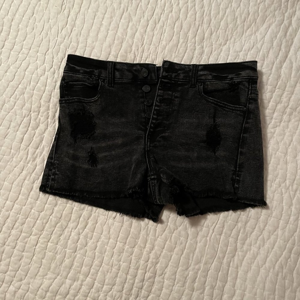 Indigo Rein Washed Black Denim Shorts